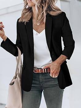 Cicy Bell Womens Casual Blazers Open Front Long Sleeve Work Office Suit Jackets Blazer | Amazon (US)