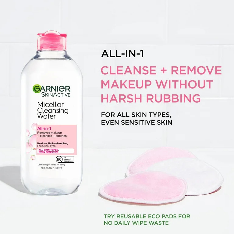 Garnier SkinActive Micellar Cleansing Water All in 1 Makeup Remover Cleanses, 13.5 fl oz | Walmart (US)