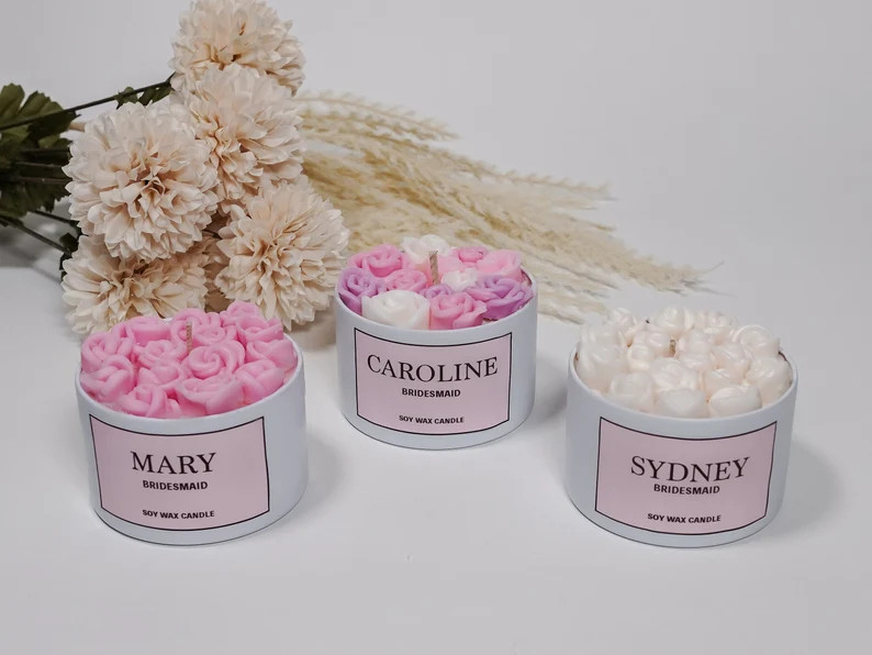 Bridesmaid Candle Jr. Bridesmaid Gift Bridal Shower Soy Candles Maid of Honor Candle - Etsy | Etsy (US)