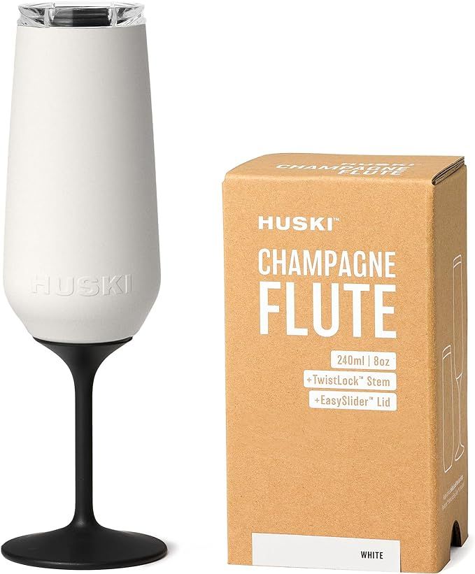 Huski Champagne Flute | NEW | Premium Stainless Steel Champagne Glass with Lid | Go Stemmed or St... | Amazon (US)