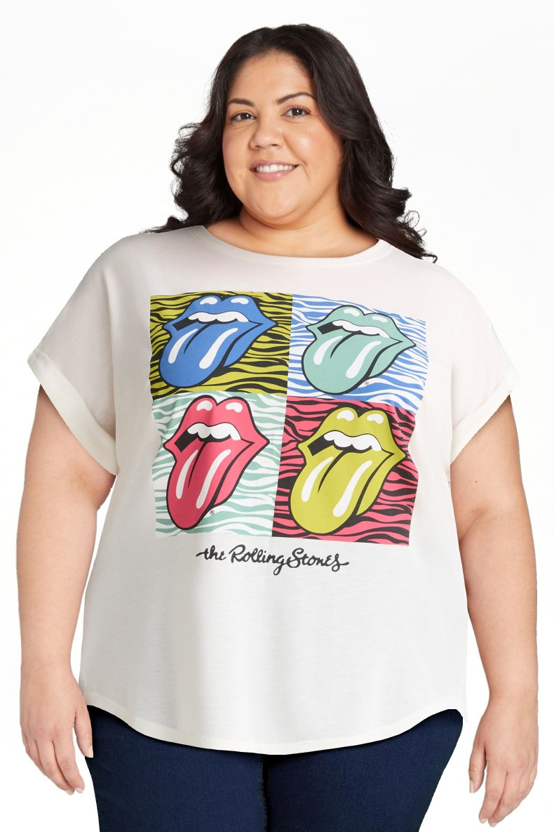 Terra & Sky Women's Plus Size Rolling Stones Band Graphic Tee, Sizes 0X-5X | Walmart (US)