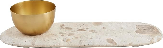 Mud Pie Marble Tray And Tidbit; tray 4 1/2" x 13" | dish 2" x 3 1/2" dia | Amazon (US)