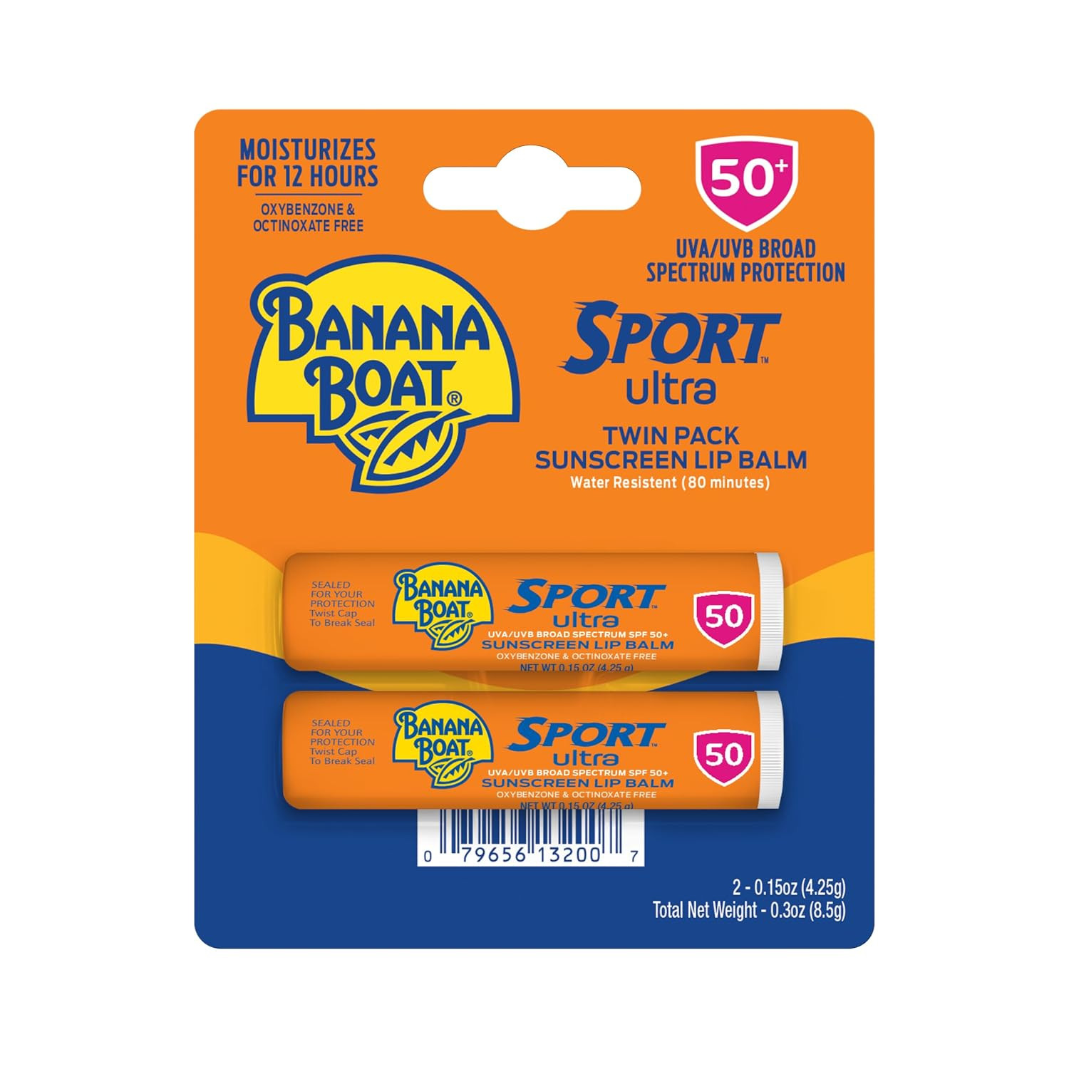Banana Boat Sport Ultra SPF 50 Lip Sunscreen 2 Pack | SPF Lip Balm Pack, SPF 50, Oxybenzone Free Sunscreen, Lip Sunblock, Travel Size Sunscreen for Lips SPF 50, Twin Pack | Amazon (US)