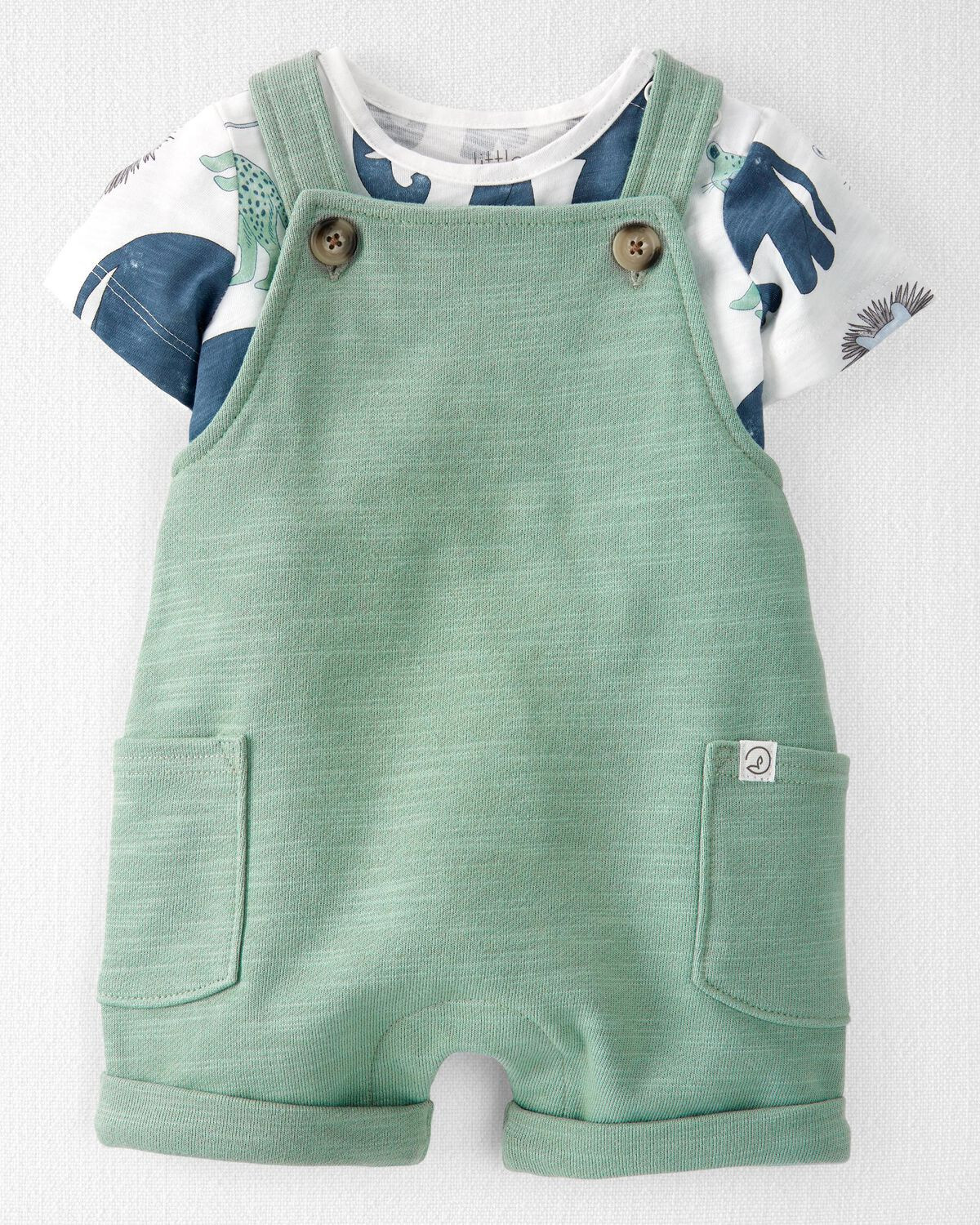 Green Baby 2-Piece Organic Cotton Shortall Set | carters.com | Carter's
