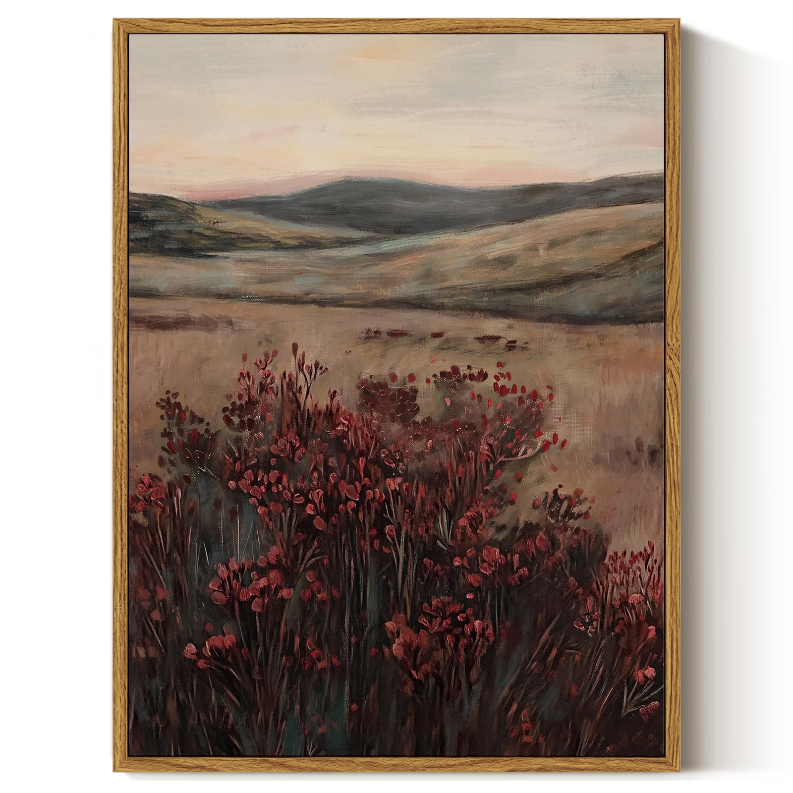 ARPEOTCY Vintage Framed Canvas Wall Art, 12x16inch, Farmhouse Landscape Wall Decor, Moody Art Pri... | Amazon (US)