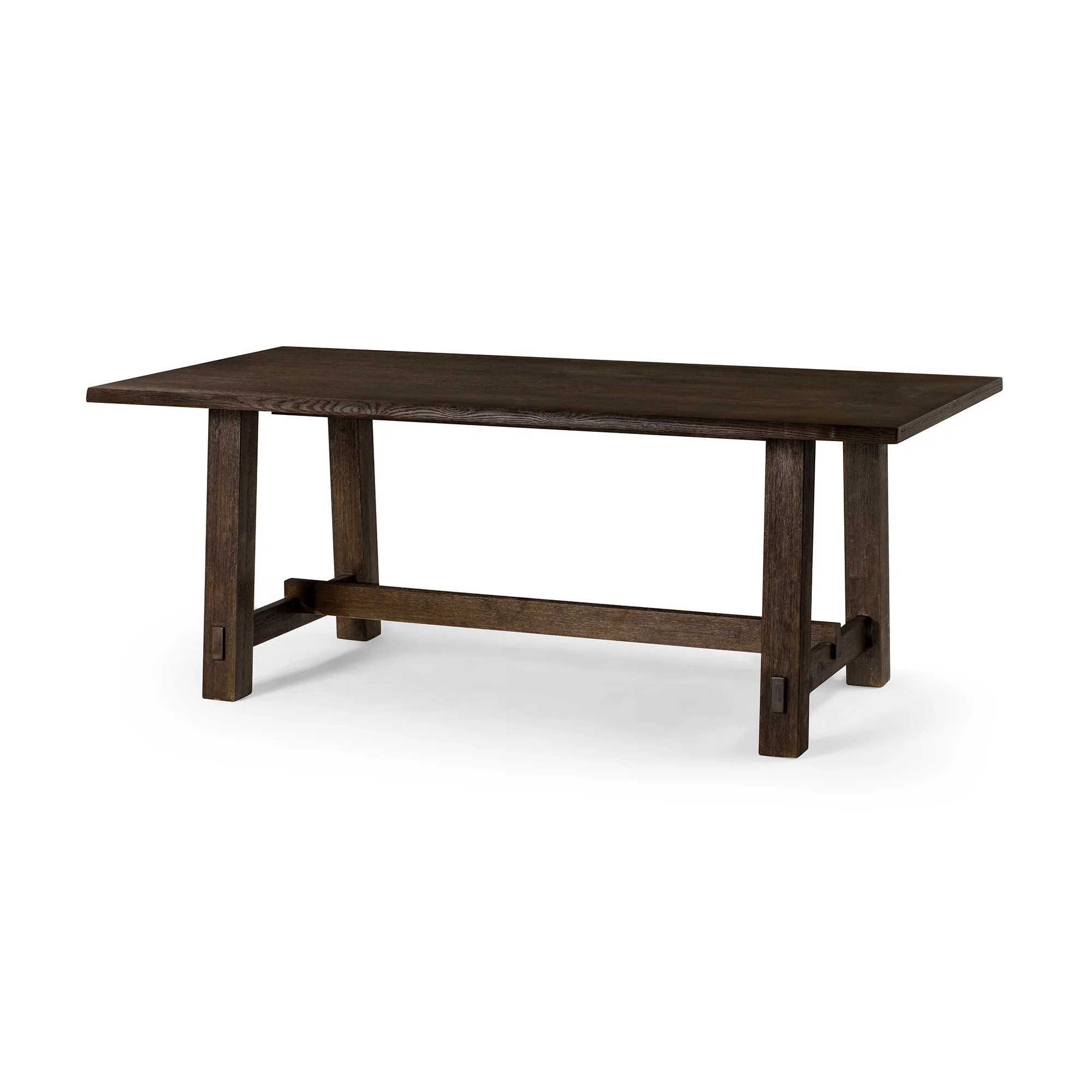 Maven Lane Yves Rustic Rectangular Wooden Dining Table in Weathered Finish | Wayfair North America