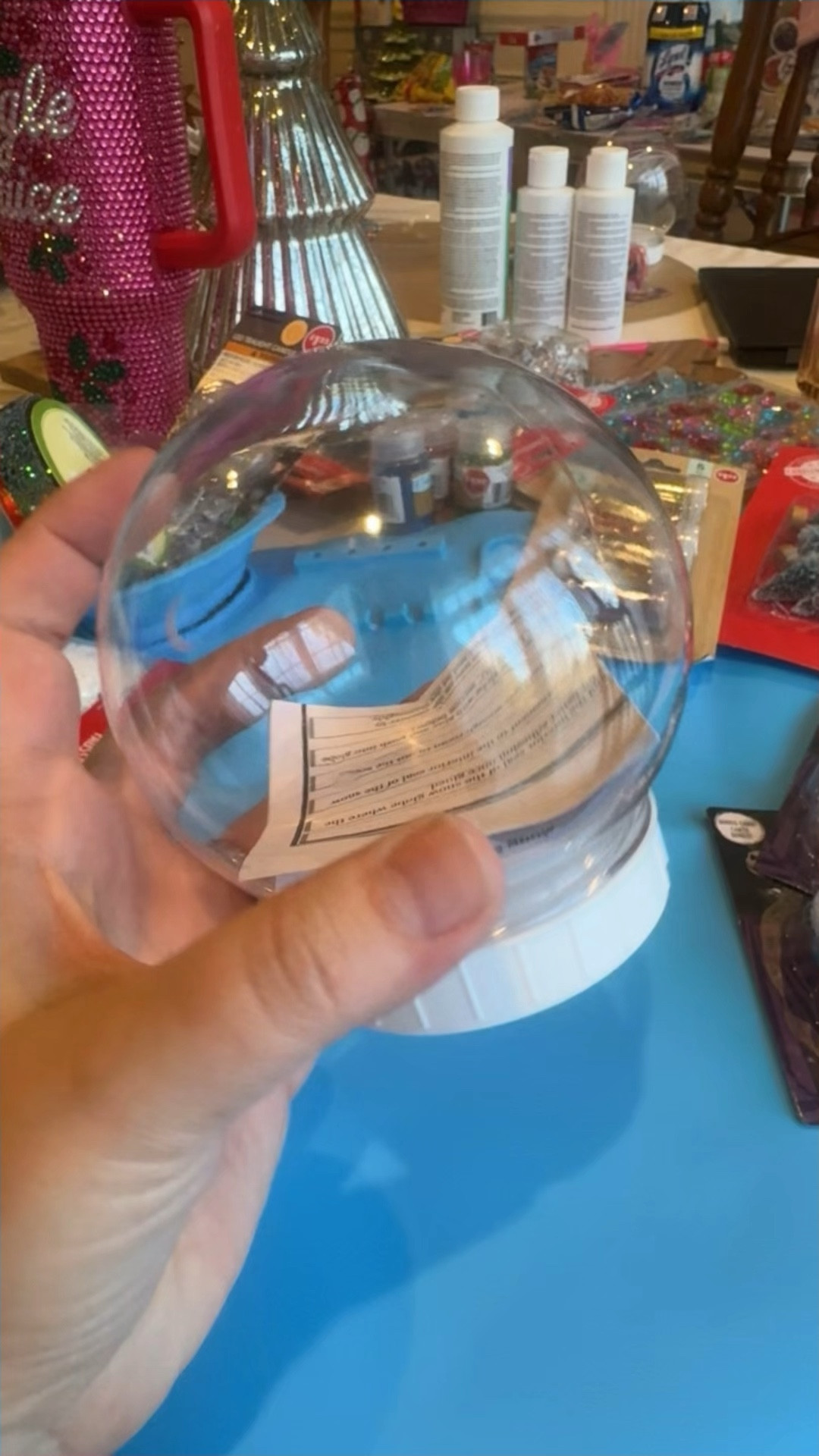 Making my Dollar Tree viral Glow globe. this is a great DIY project even for kids. I let my 5 and 8 year old pick out their own little tiny characters to make their own as well! 
Glycerin Vegetable oil is a little pricey and I was out so I searched for substitute options that a lot of people likely already have around the house! 
- Baby Oil .. P Diddy Style 🫣
- Lubricant 
- Fleet Enema packet etc
(You can also trial it without anything like this and just water but I think it just helps the glitter and larger pieces swirl better) 

My hot glue gun I use here is 100% my favorite I have ever owned. I would buy it over and over again! 

Find it on my LTk to shop! #livinglargeinlilly #dollartree #dollaretreecrafts #crafts #snowglobe #dollartreesnowglobe 

#LTKHoliday #LTKGiftGuide #LTKWatchNow