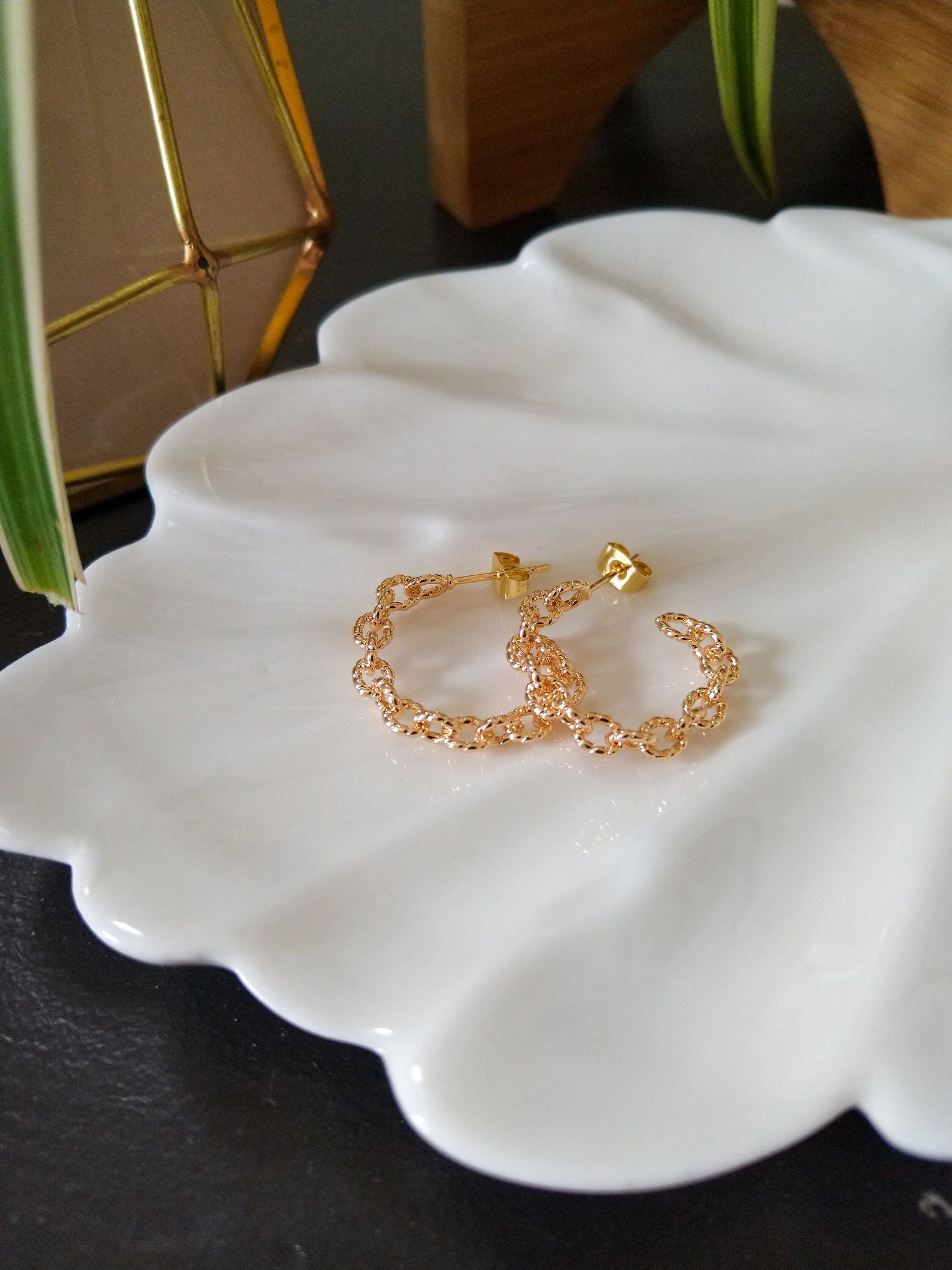 Link Me - Real 18K Gold Plated earrings,925 Sterling silver ear stick, chain hoop earrings, timel... | Etsy (CAD)