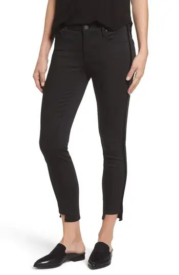 Women's Parker Smith Twisted Tuxedo Crop Skinny Jeans, Size 24 - Black | Nordstrom