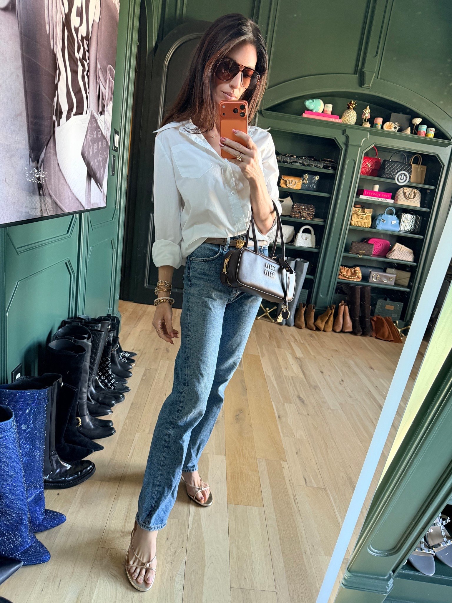 Mommy outfits but make them cute! This Miu Miu bag is one of my favorites with the dangly gold charms. Here are some similar options at a much lesser price point and they would be super cute if you added charms to the bag. 

#LTKootd