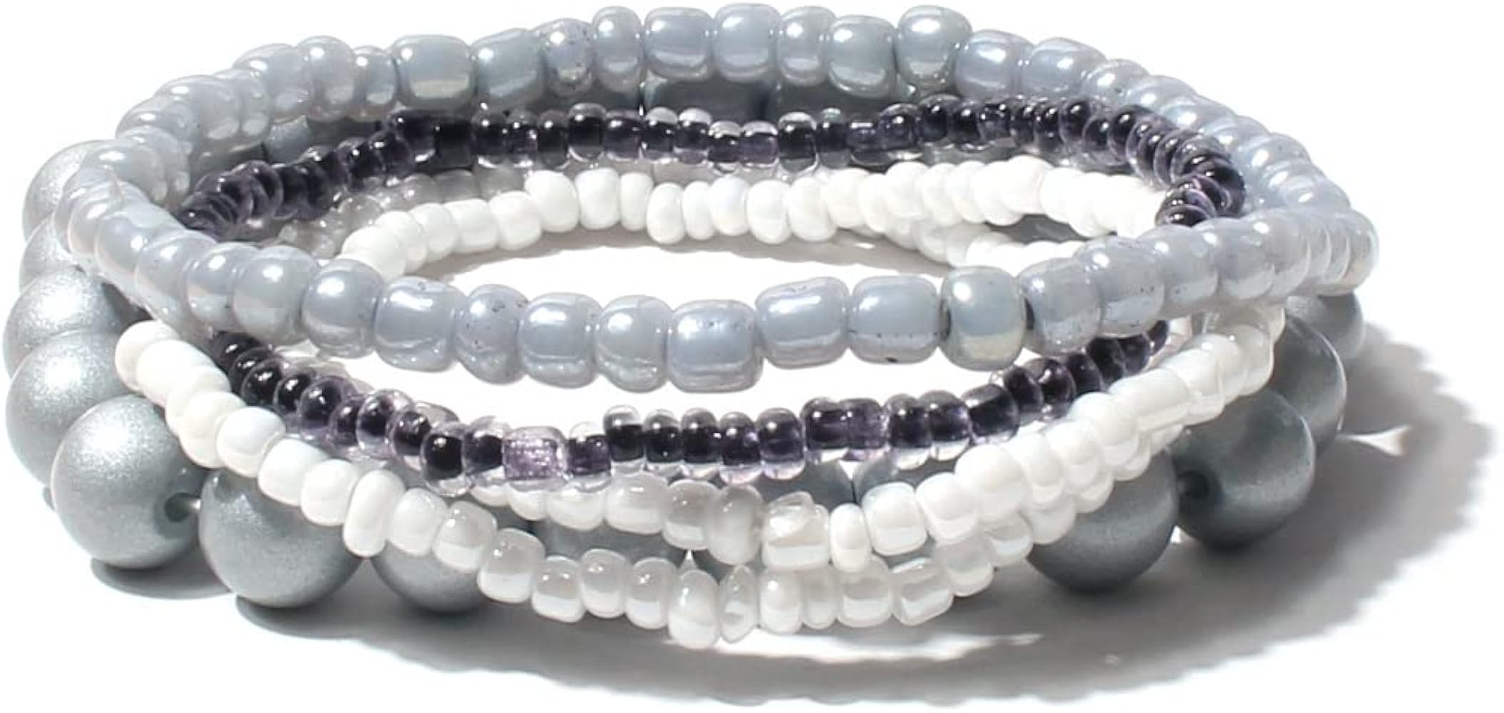 COLORFUL BLING 5-6pcs Handmade Bohemian Stackable Bead Bracelets Set for Women Layered Stretch Ba... | Amazon (US)