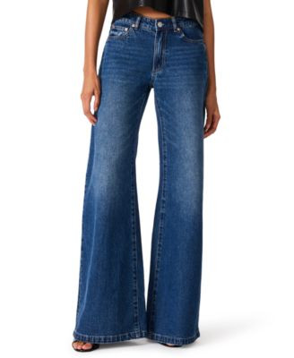 Women's Goldie Jean Mid-Rise Wide-Leg Flare Jeans | Macy's