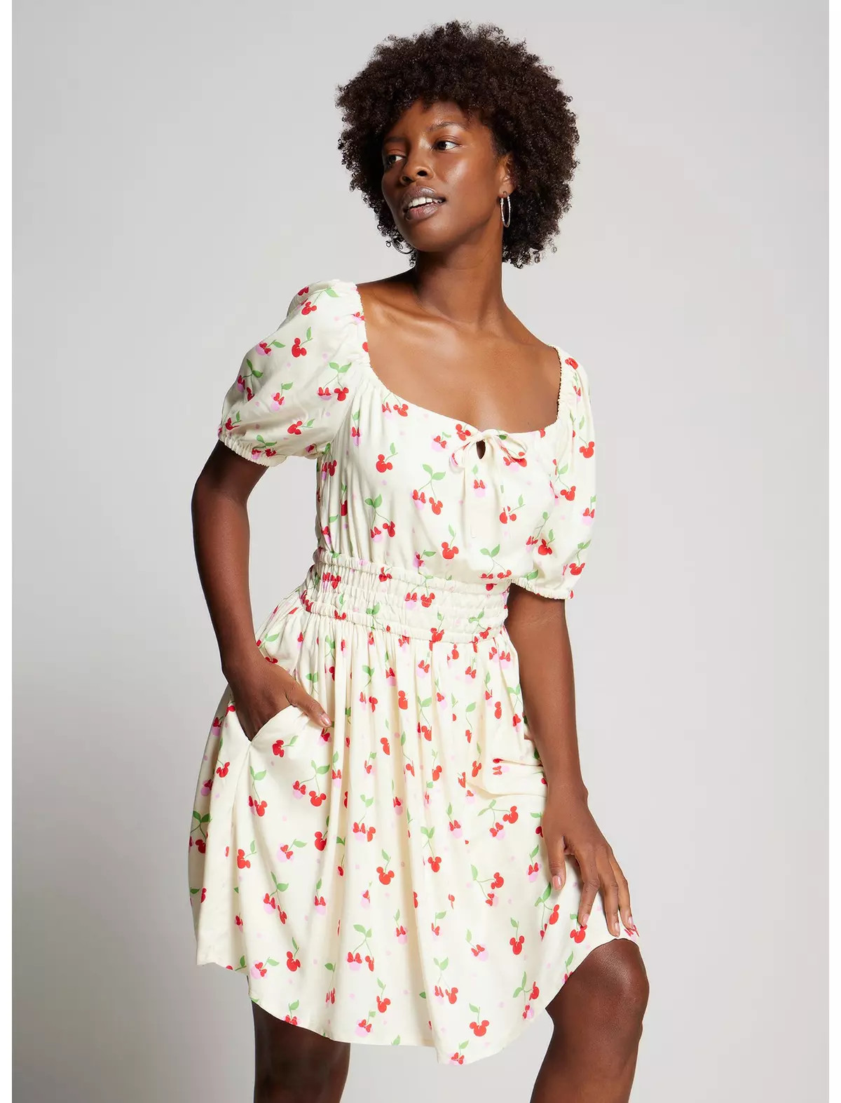 Disney Mickey & Minnie Cherry Allover Print Dress — BoxLunch Exclusive | BoxLunch