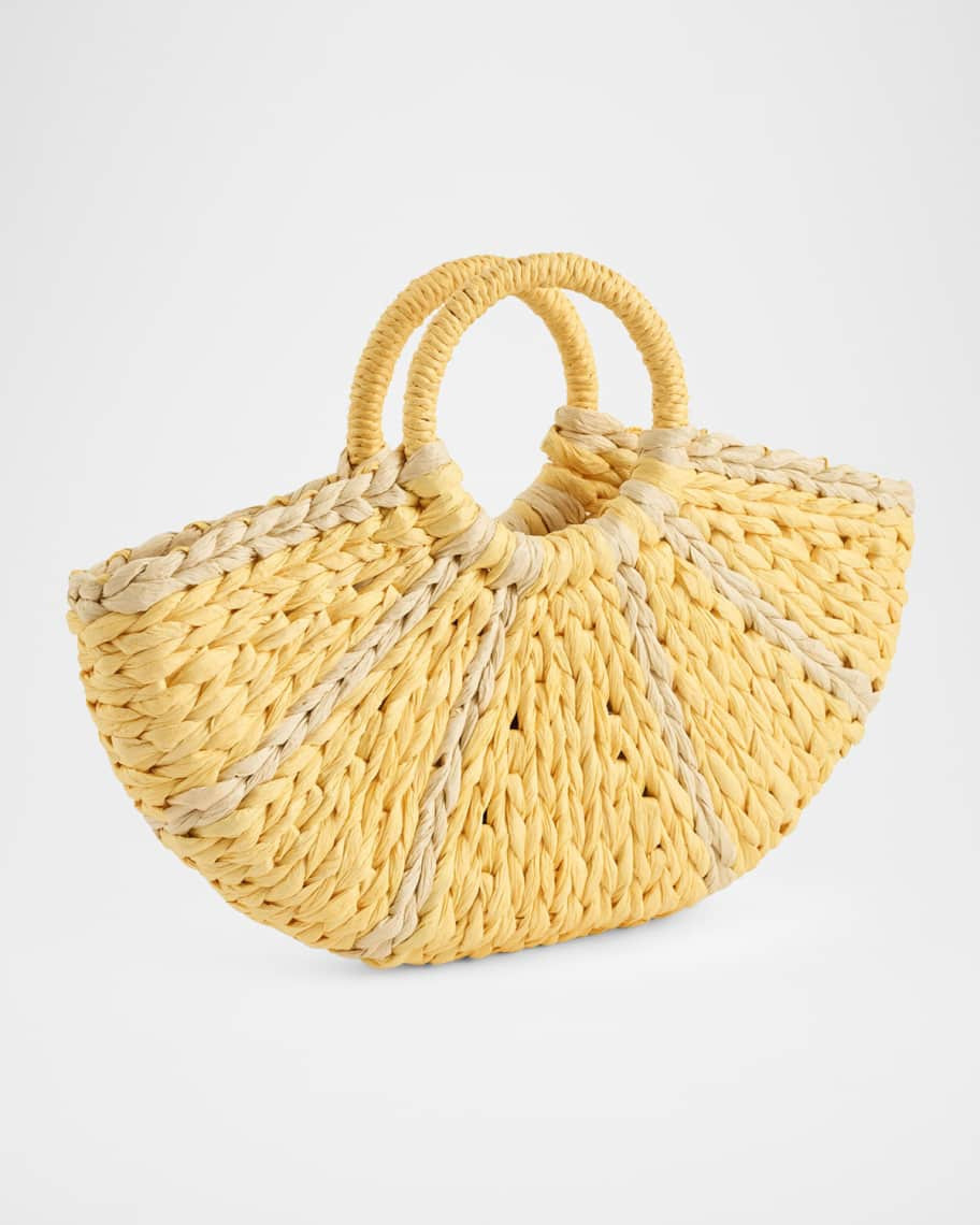 Girl's Lemon Straw Tote Bag | Neiman Marcus