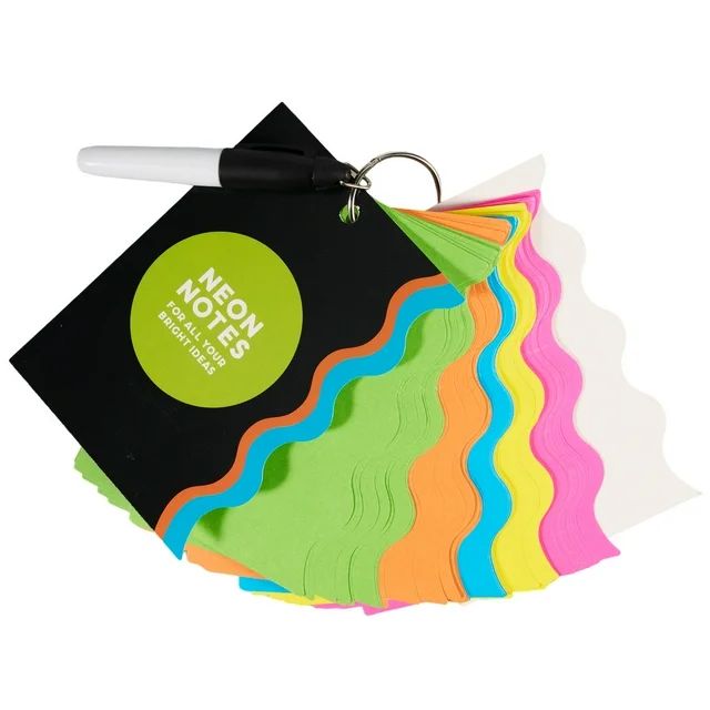 U Style Study Essentials Notecard Set with Marker, 3.5" x 5", Neon Notes | Walmart (US)