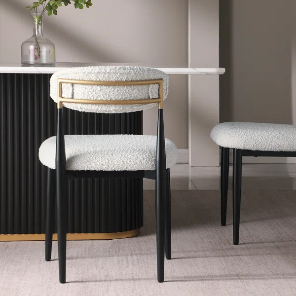 Amerson 2 Pieces Boucle Armless Dining Chair, Upholstered Accent Chair | Wayfair North America