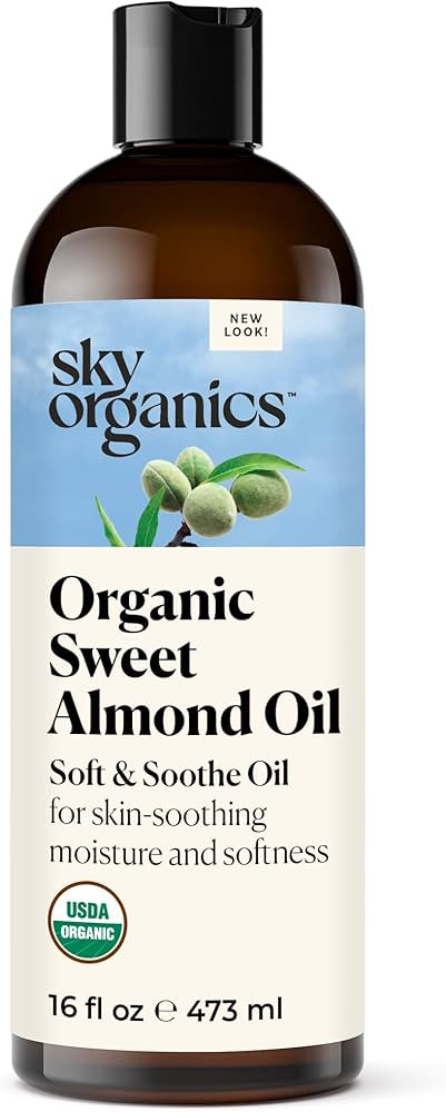 Sky Organics - Organic Sweet Almond Oil, 16 fl oz - Soft & Soothe Oil - Skin Moisturizer - Silky,... | Amazon (US)