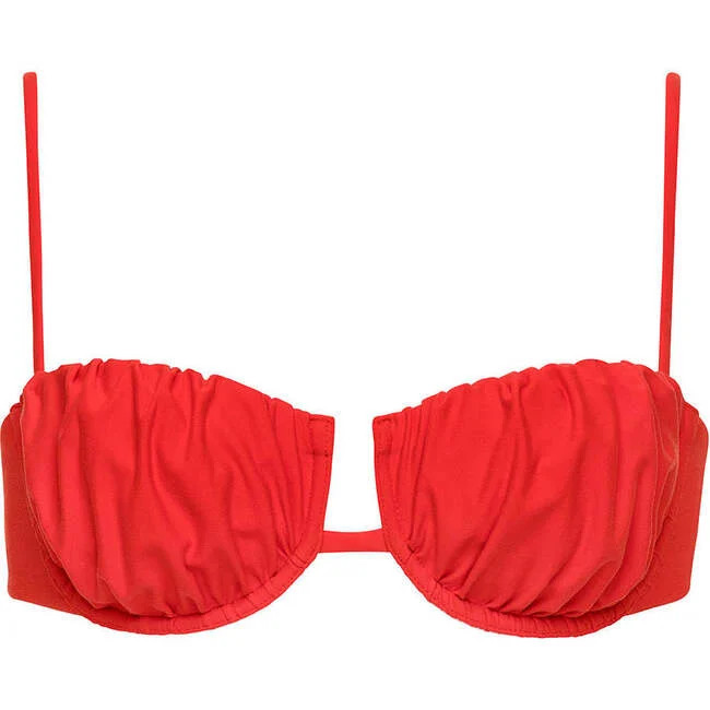Montce Swim | Petal Bikini Top, Cherry (Red, Size X-Large) | Maisonette | Maisonette