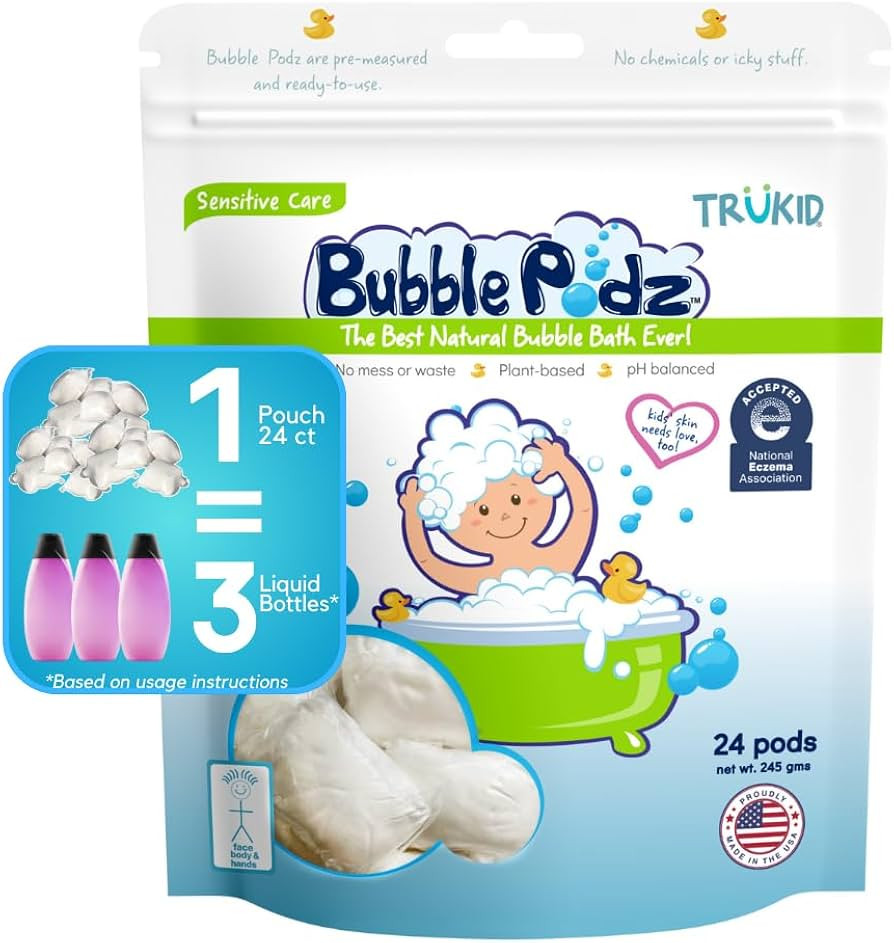 TruKid Bubble Podz Bubble Bath for Baby & Kids, NEA-Accepted for Eczema, Gentle Refreshing Colloi... | Amazon (US)