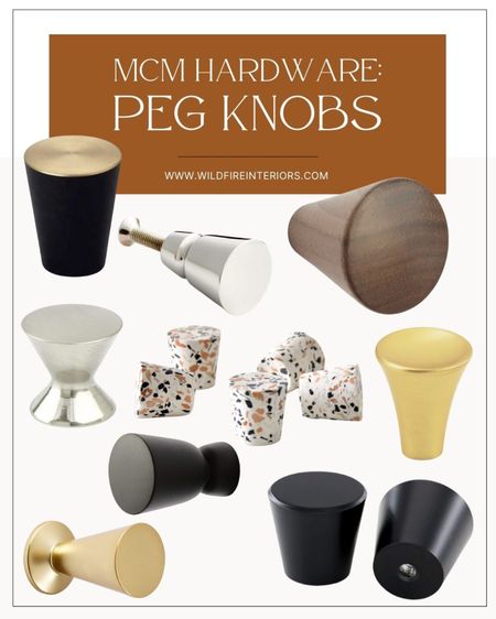 Mid-century modern cabinet hardware - peg knobs. 
#kitchen #mcm #cabinethardware 

#LTKhome