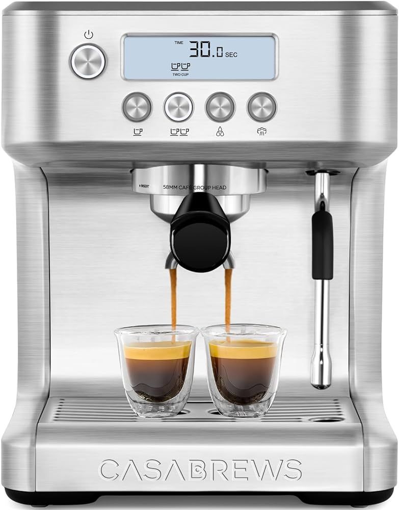 CASABREWS Espresso Machine with LCD Display, Barista Cappuccino Maker with Milk Frother Steam Wan... | Amazon (US)