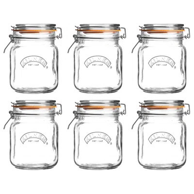 Square Clip Top Jar 34Oz - Set Of 6 | Wayfair North America
