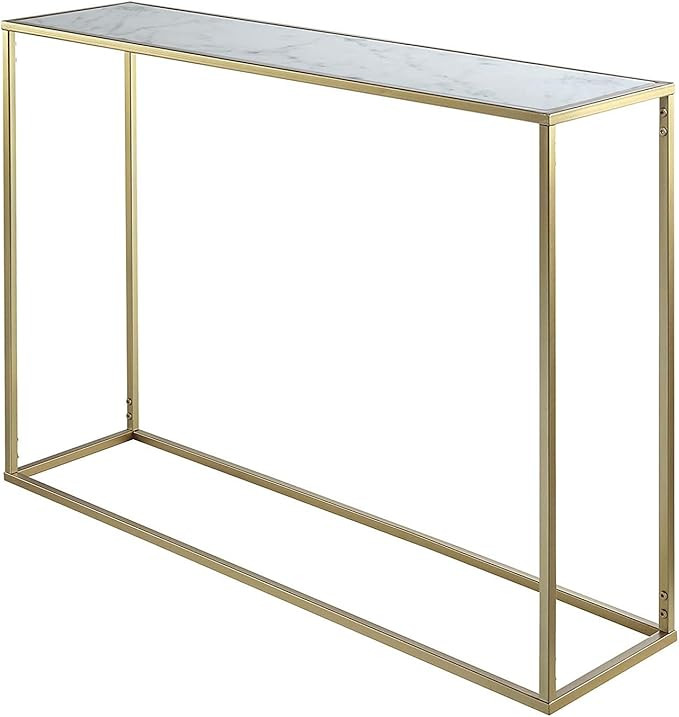Convenience Concepts Gold Coast Faux Marble Console Table, Gold / Faux Marble | Amazon (US)
