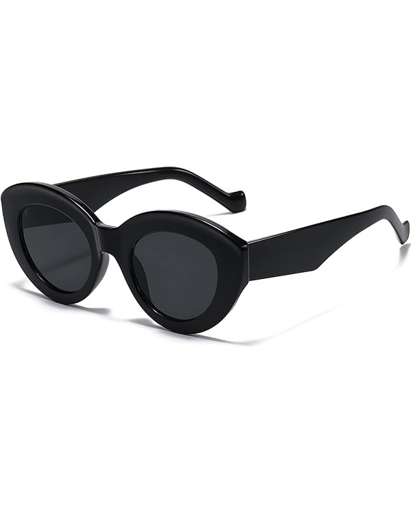 AIEYEZO Oversized Cat Eye Sunglasses for Women Cute Oval Thick Frame Cateye Sun Glasses Chic Retr... | Amazon (US)