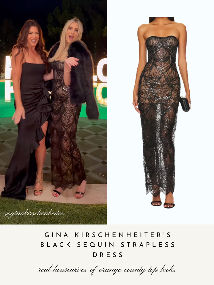 Gina Kirschenheiter's Sequin Strapless Dress 📸= @ginakirschenheiter  

 