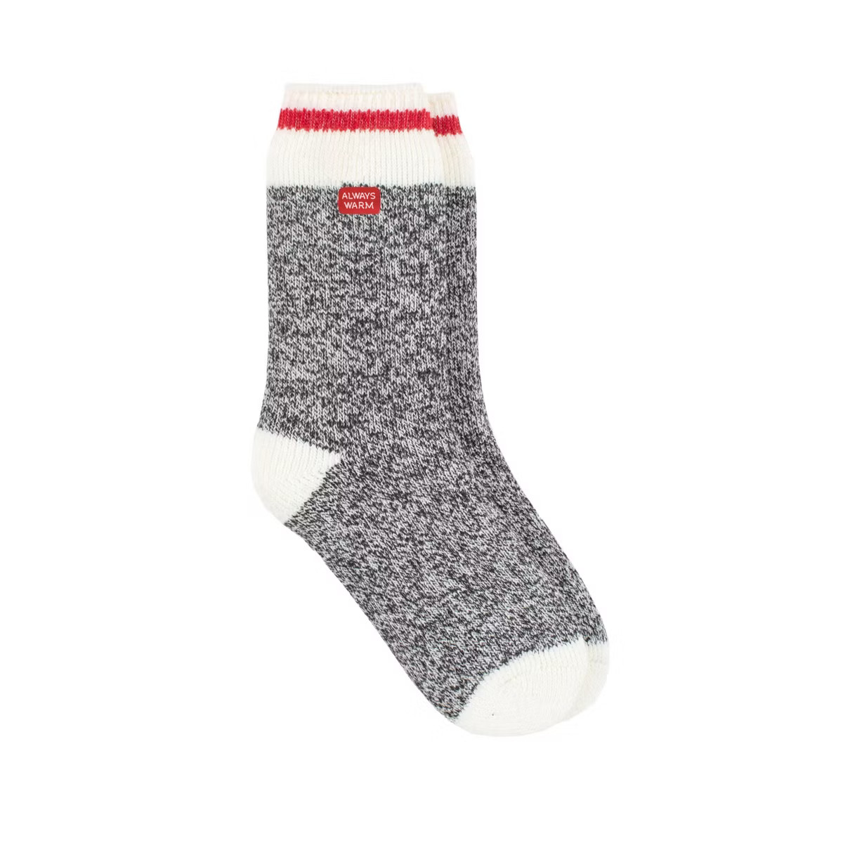 Always Warm by Heat Holders Men's Warmest Cream Block Twist Crew Socks - Charcoal Gray 7-12 | Target