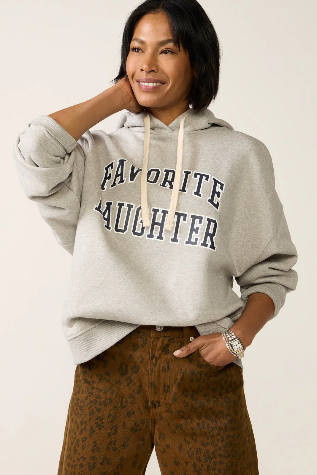 FAVORITE DAUGHTER Women's The Collegiate Hoodie, Size Small, Grey | Evereve
