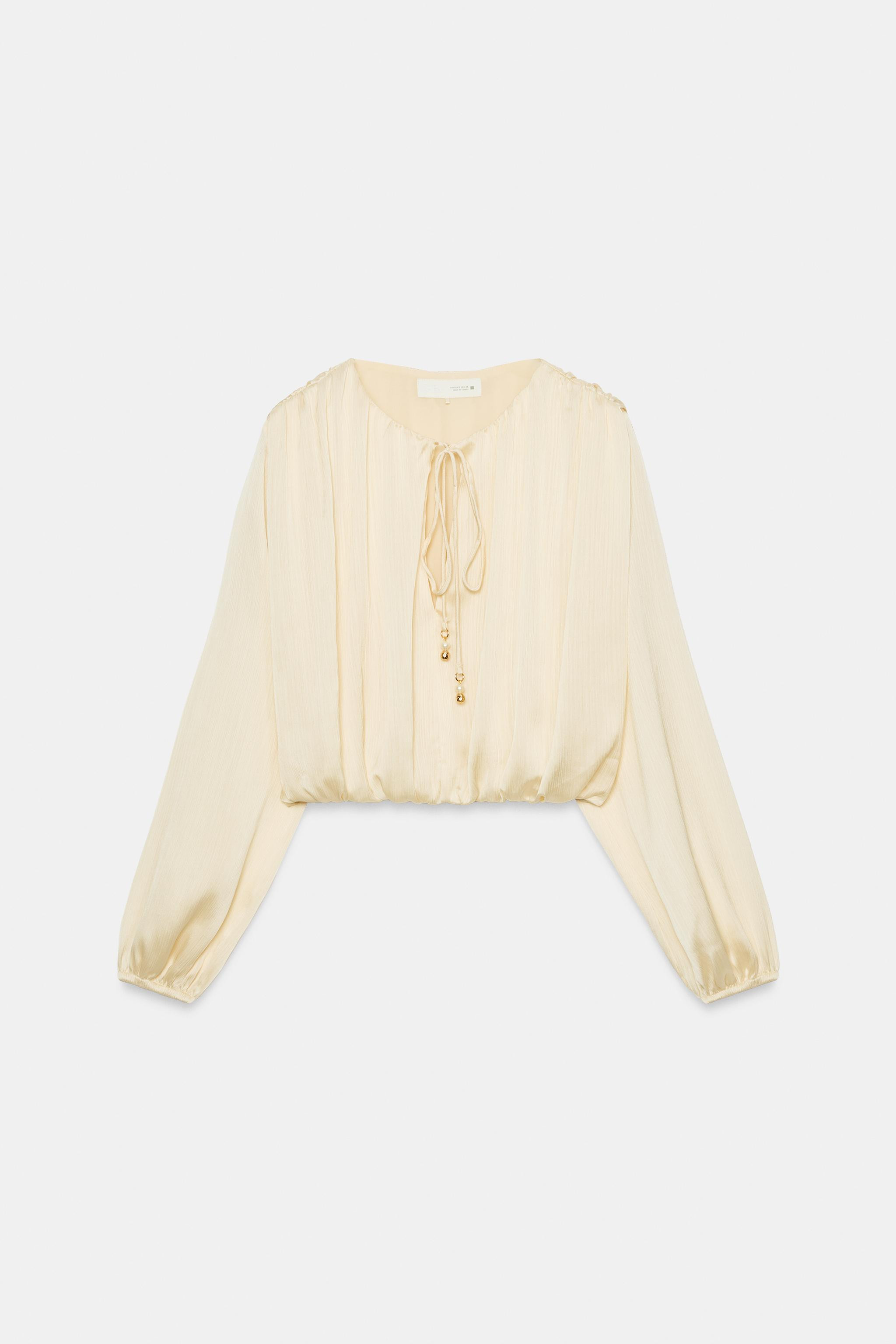 SATIN EFFECT BALLOON BLOUSE | Zara US