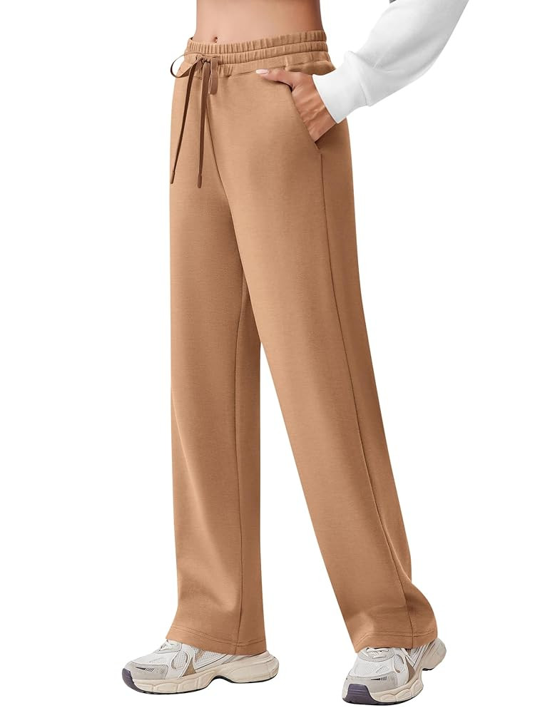 PINSPARK Women's Wide Leg Sweatpants High Waisted Baggy Workout Sweat Pants Comfy Drawstring Athl... | Amazon (US)