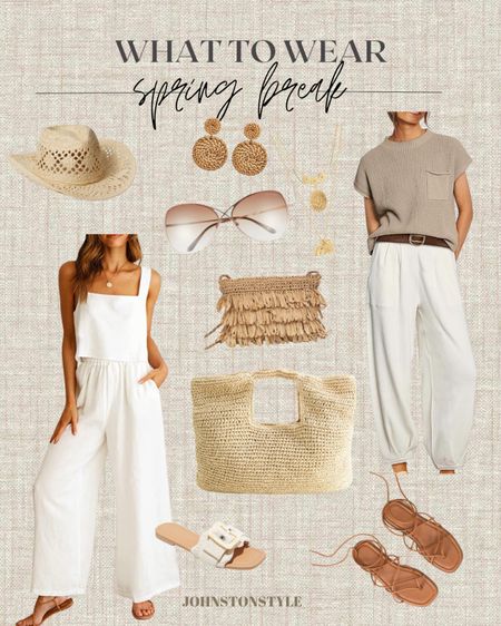 Spring Break! I'm completely in LOVE with all things neutral for my travel outfits this Spring 🤍

Straw Bags, Knit Outfits, Sandals, Rattan Earrings, Gold Necklace 

#LTKtravel #LTKSeasonal #LTKitbag