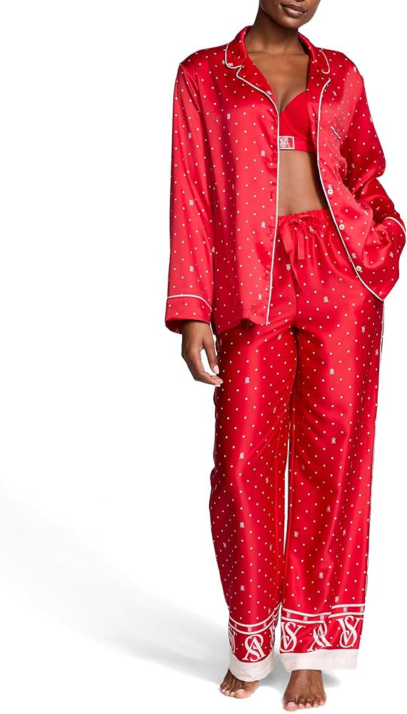 Victoria's Secret Satin Pajama Set, Long Sleeve Button Down & Pant Set, Sleepwear for Women (XS-X... | Amazon (US)