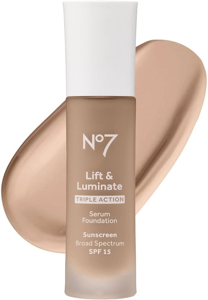 No7 Lift & Luminate Triple Action Serum Foundation - Calico - Liquid Foundation Makeup with SPF 1... | Amazon (US)