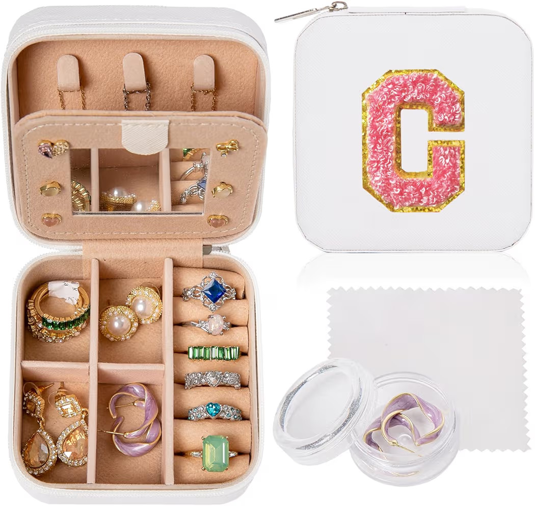 Amazon.com: Ulico Travel Jewelry Case Jewelry Box- Small Jewelry Organizer with Mirror, Jewelry H... | Amazon (US)