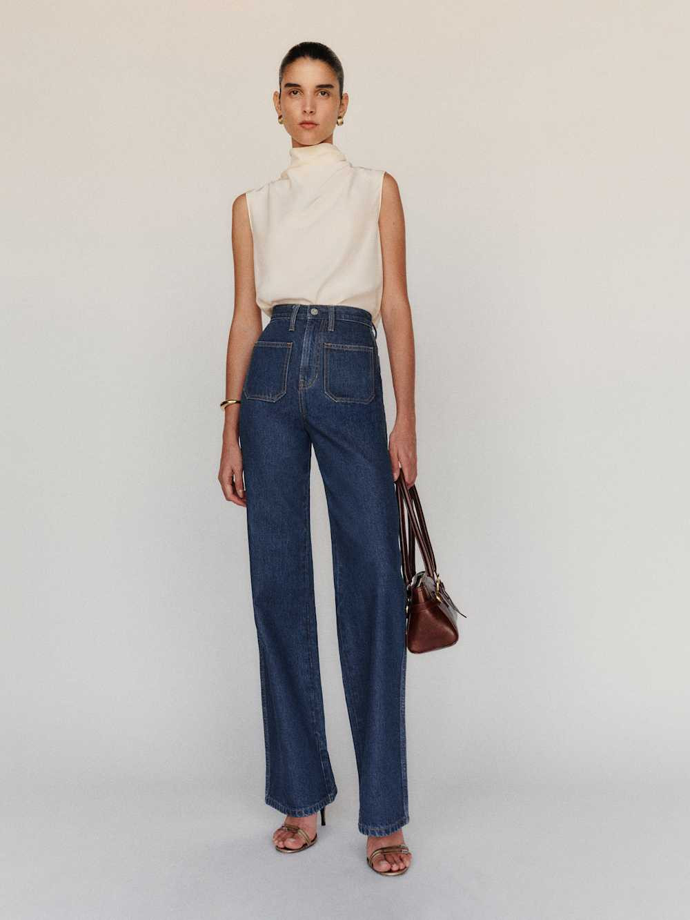Alyssa Stretch High Rise Wide Leg Jeans | Reformation (Global)