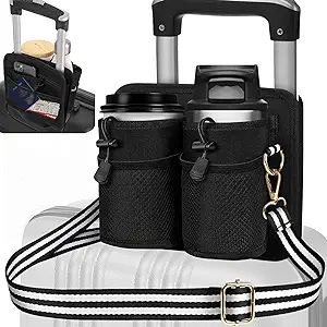 Luggage Cup Holder Bag with Shoulder Strap, Luggage Travel Cup Holder, Travel Drink Suitcase Lugg... | Amazon (US)