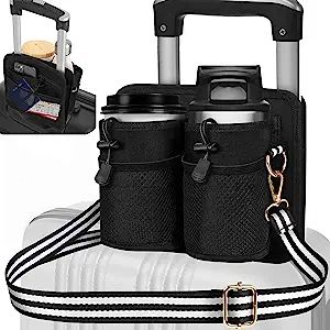 Luggage Cup Holder Bag with Shoulder Strap, Luggage Travel Cup Holder, Travel Drink Suitcase Lugg... | Amazon (US)