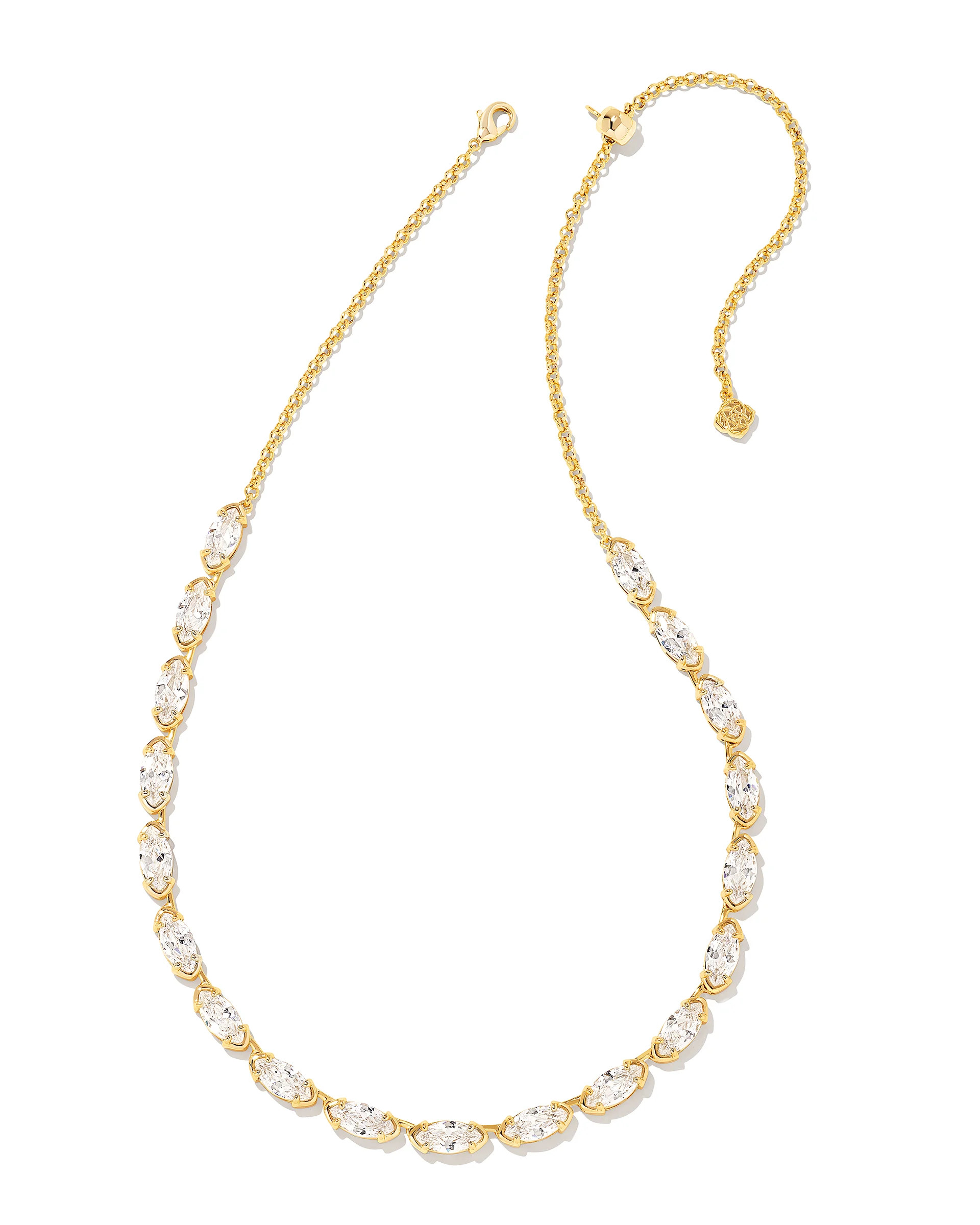 Genevieve Gold Strand Necklace in White Crystal | Kendra Scott