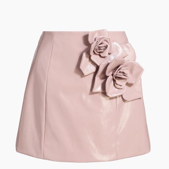 Aknvas Liva Rose Faux Leather Miniskirt New Size 0 | Poshmark