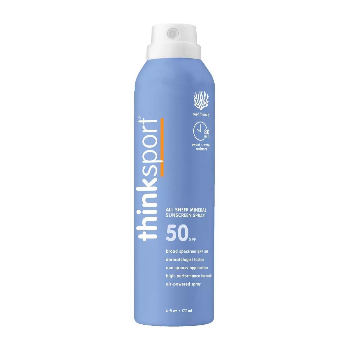 thinksport All Sheer Mineral Sunscreen Spray - SPF 50 - 6oz | Target