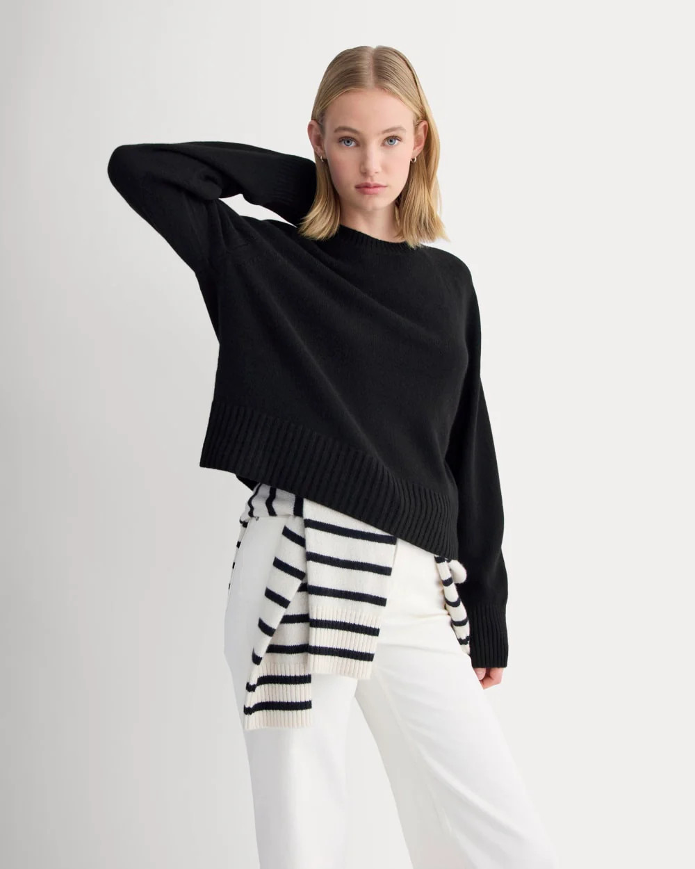 The Boxy Crew in Cashmere | Black | Everlane