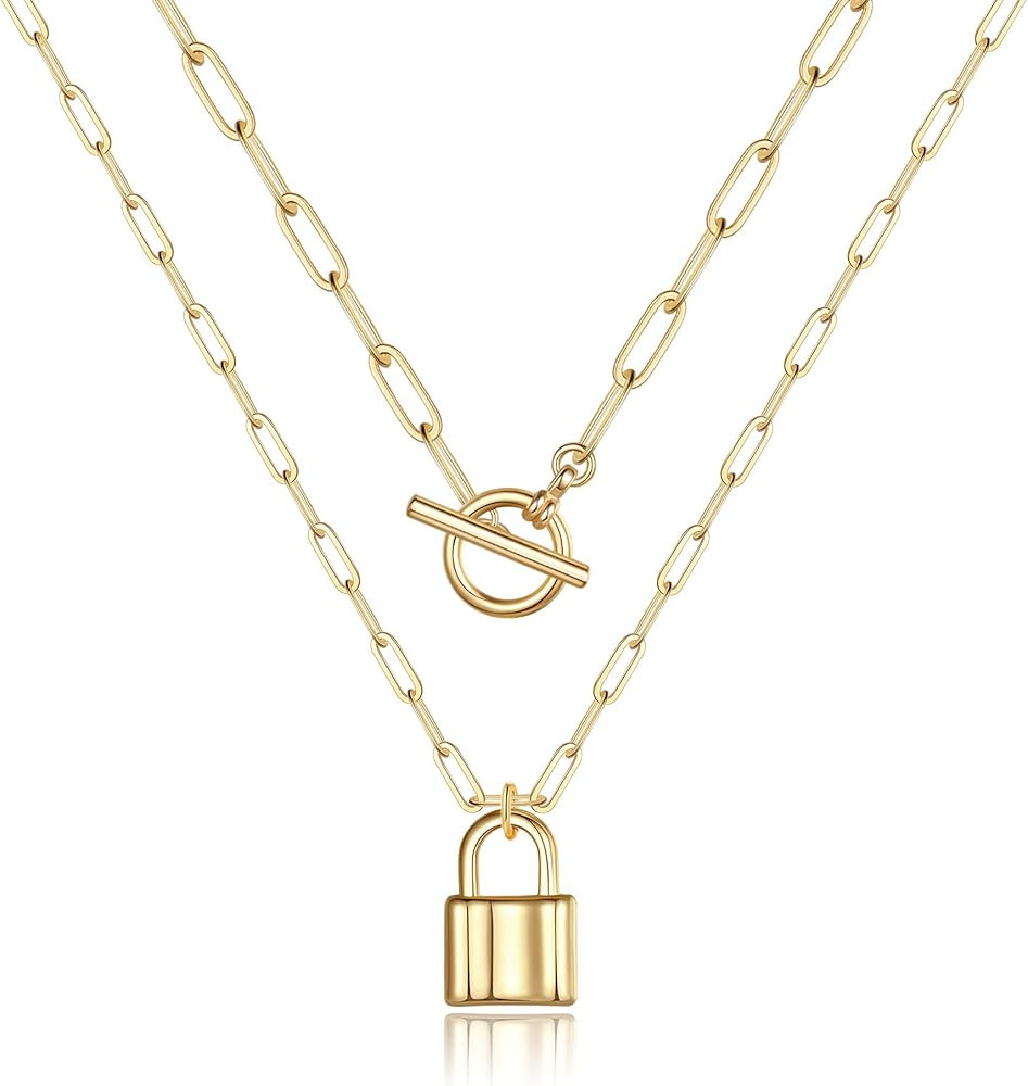 Turandoss Dainty Gold Choker Necklaces for Women - 14K Gold Plated Handmade Medallion Snake Link ... | Amazon (US)