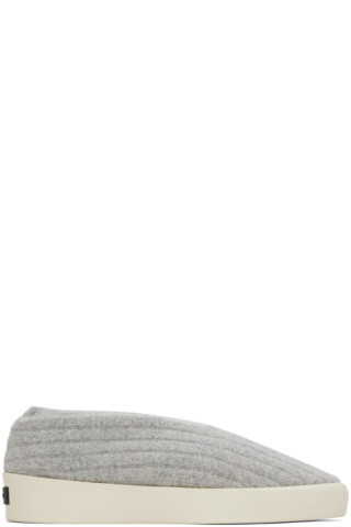 Gray Moc Knit Low Sneakers | SSENSE