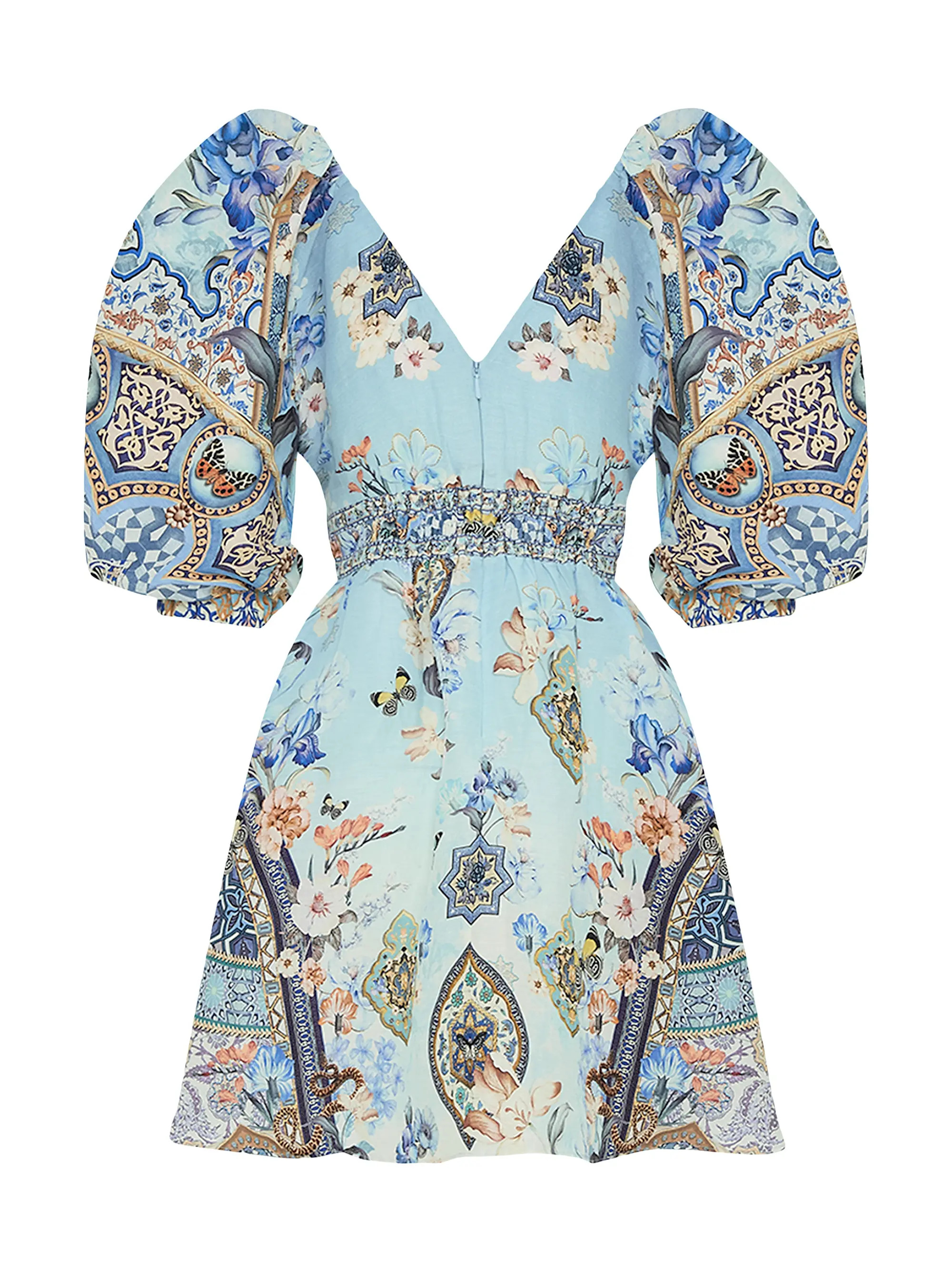 Camilla Printed Linen & Silk Minidress | Saks Fifth Avenue | Saks Fifth Avenue