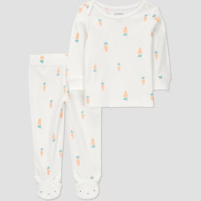 Carter's Just One You® Baby Easter Endcap Carrot Top & Bottom Set - Cream 9M | Target