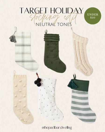 Cute neutral Christmas decor. Christmas stocking. Green stockings. Hearth and hand. Target stockings. Christmas decor from target  

#LTKunder50 #LTKSeasonal #LTKHoliday