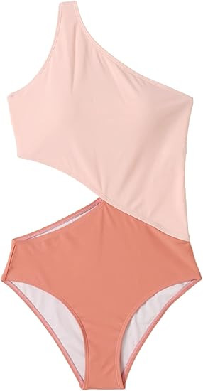 SweatyRocks Women's Bathing Suits One Shoulder Cutout One Piece Swimsuit Swimwear Monokini | Amazon (US)